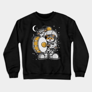 Astronaut Drummer Floki Inu Coin To The Moon Floki Army Crypto Token Cryptocurrency Blockchain Wallet Birthday Gift For Men Women Kids Crewneck Sweatshirt